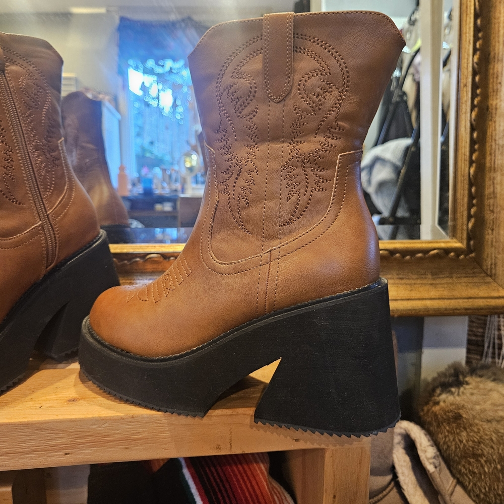 Urban Outfitters Brown Platform Ankle Boots